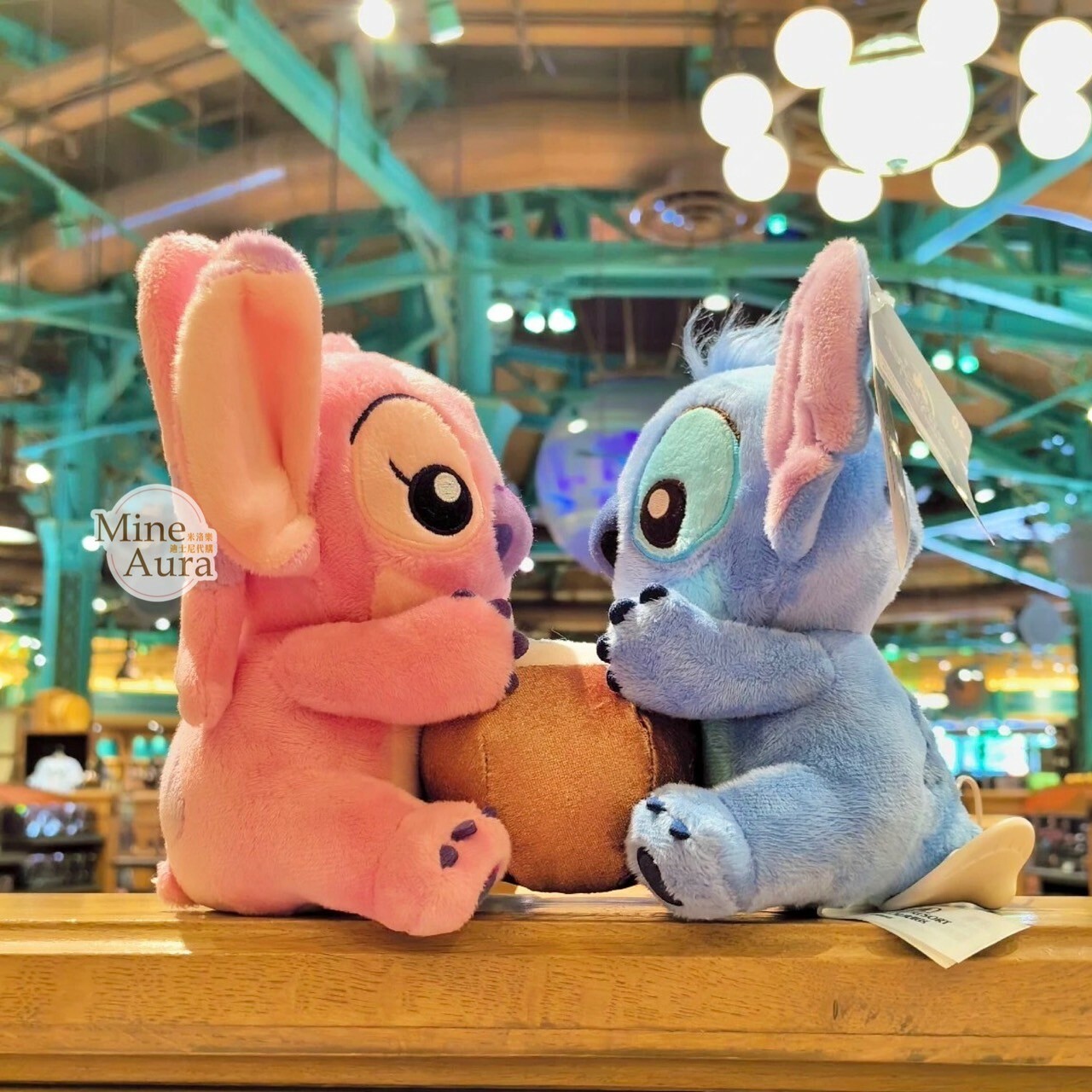 史迪奇 Stitch 安琪拉 Angel 椰子造型 娃娃 玩偶 星際寶貝 Lilo & Stitch -上海迪士尼樂園