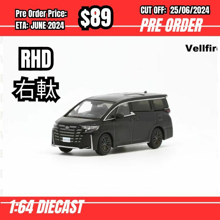 PO-$89  * Model 1 * 1:64 Toyota Vellfire Black RHD [OD22/06]