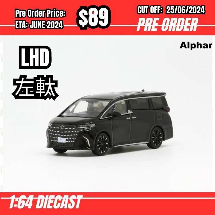 PO-$89  * Model 1 * 1:64 Toyota Alphard Black LHD [OD22/06]