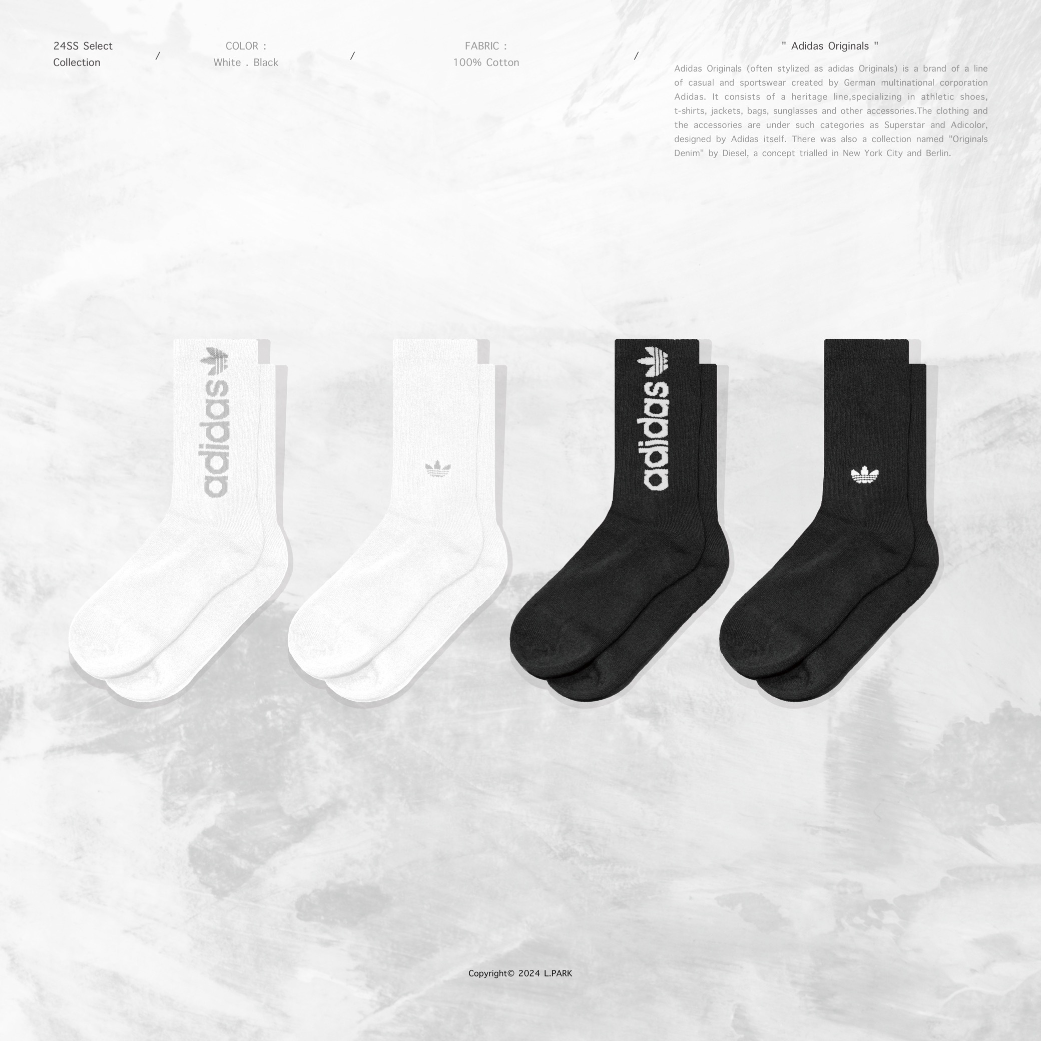 ADIDAS - Athletic Sport Crew Socks 6 pack