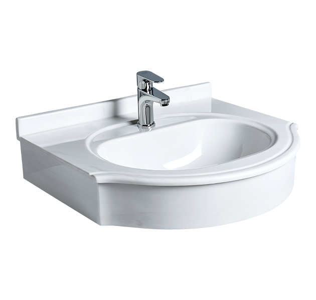 OVO京典衛浴 WAF25-80 訂製弧型白灰紋人造石檯面盆