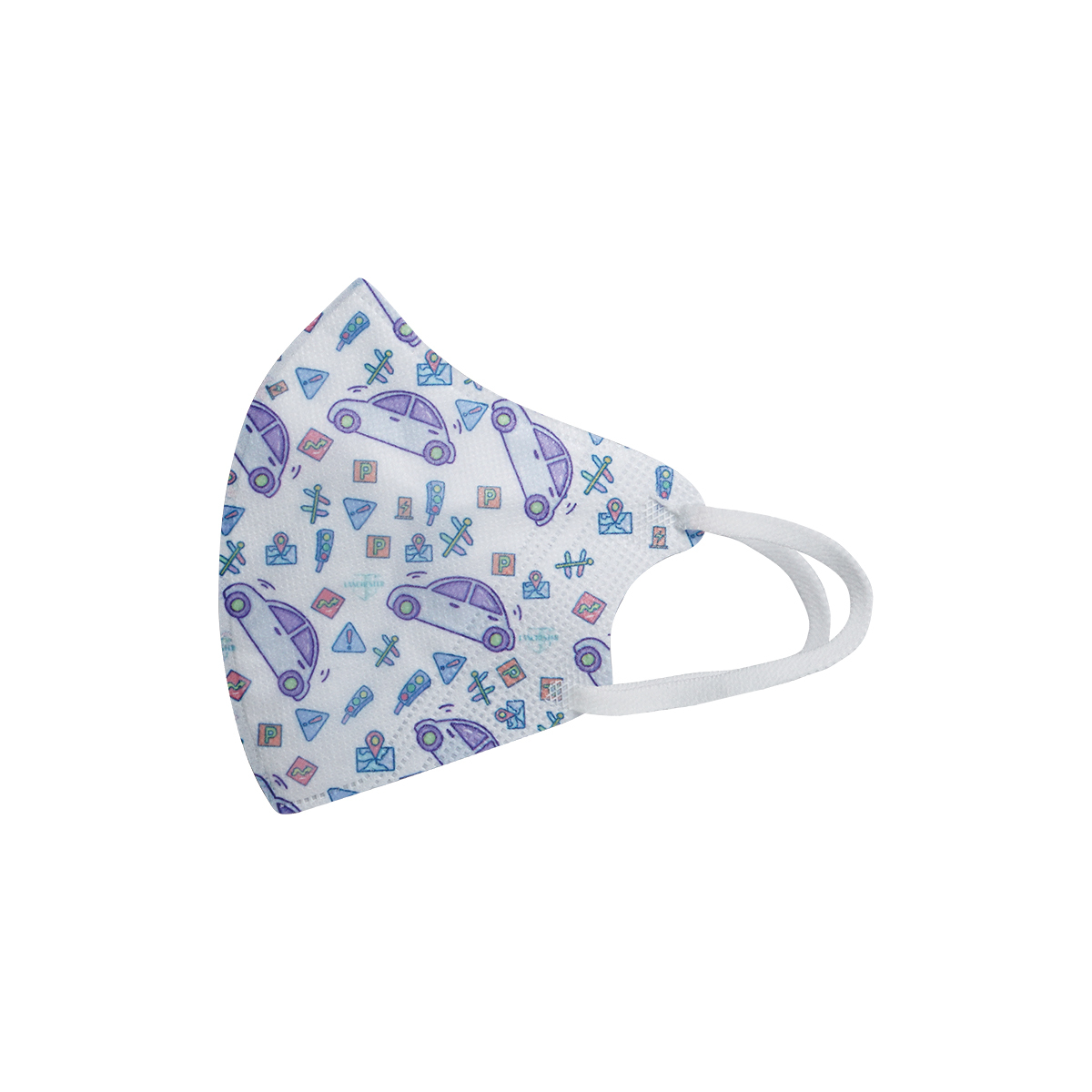 【蘭徹斯特奇遇記系列】3D立體彈力耳繩卡通口罩(Light Blue Car) 小童十片獨立包裝