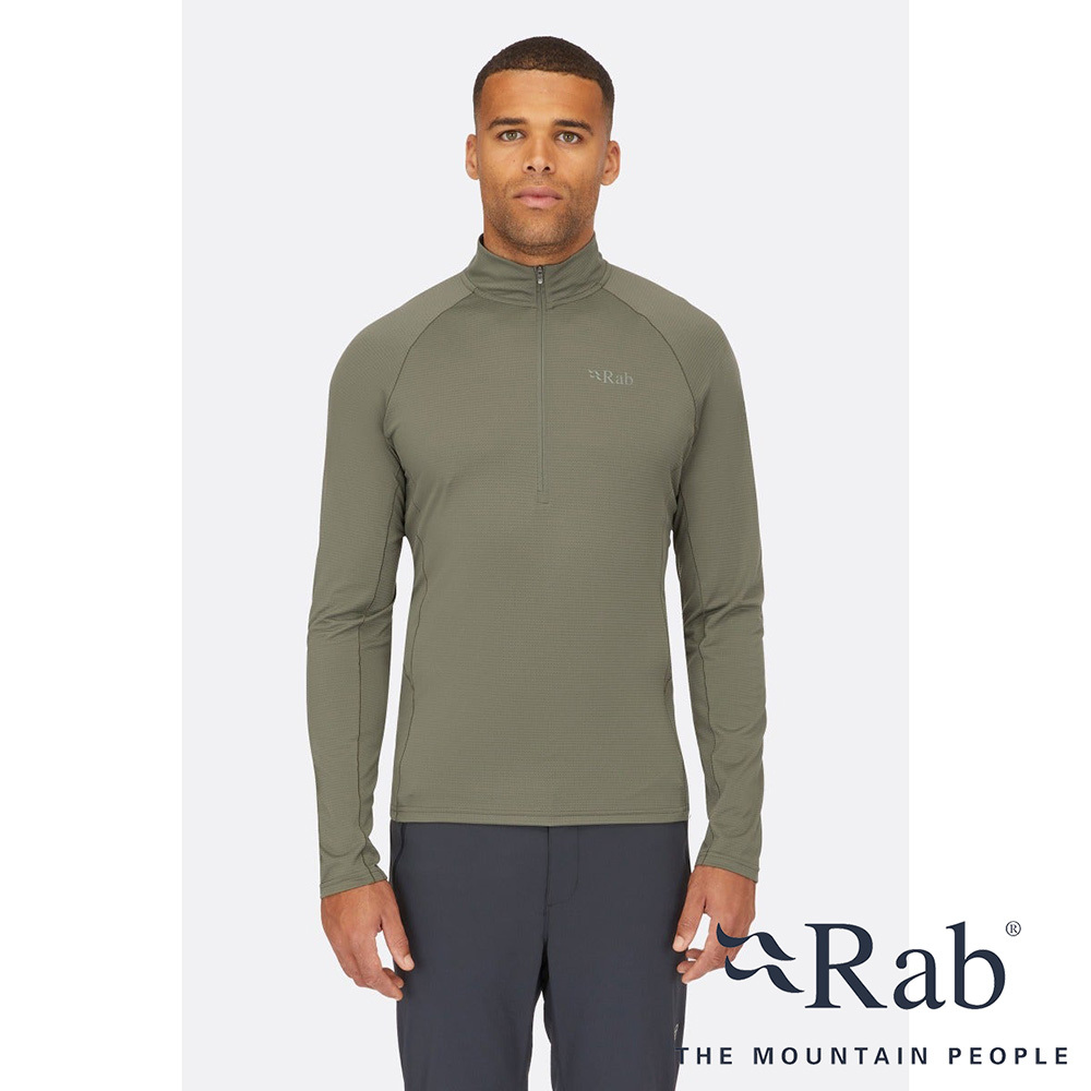 Rab Men's Sonic LS Zip 男款 長袖透氣拉鍊排汗衣 QBL-03-LKH 淺卡其 [HappyOutdoor]