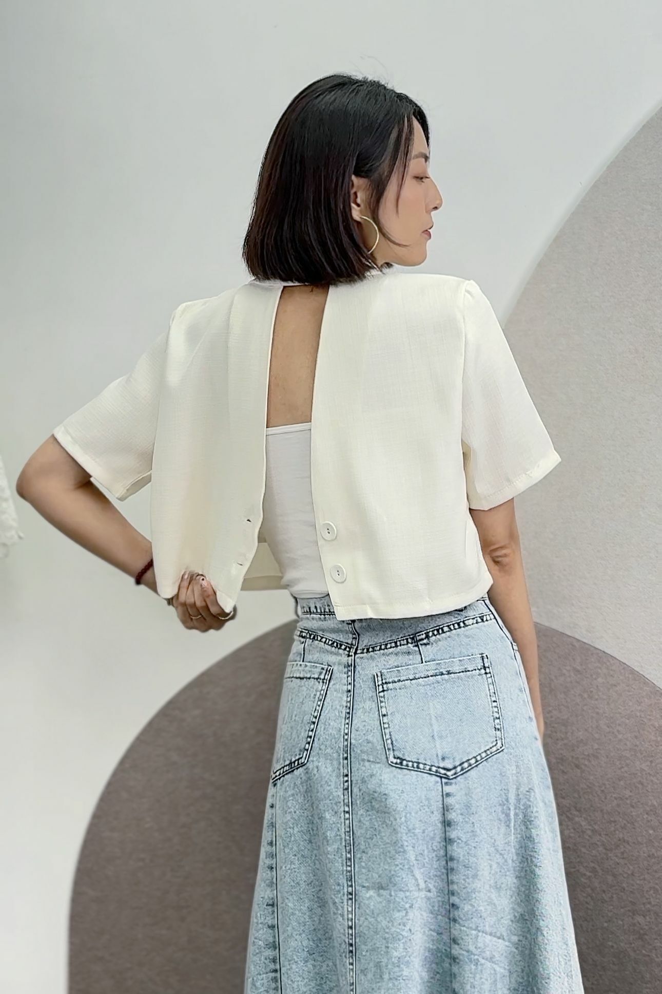 JK#6136 🤍後背啦啦西裝外套