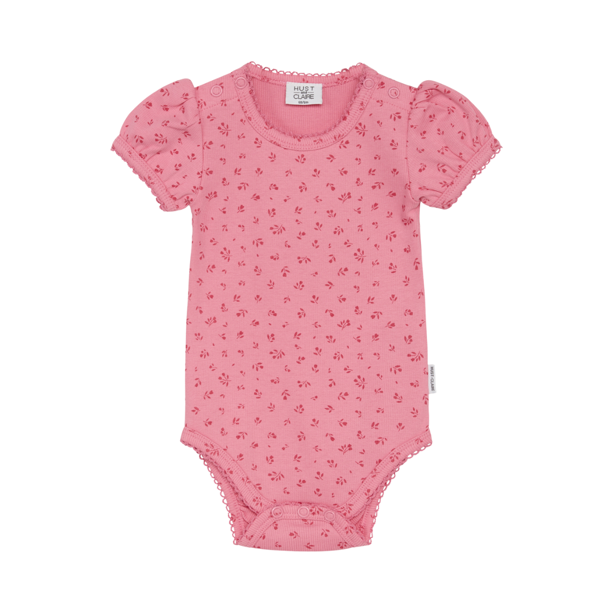 〖 Hust & Claire 〗粉紅小花公主袖包屁衣