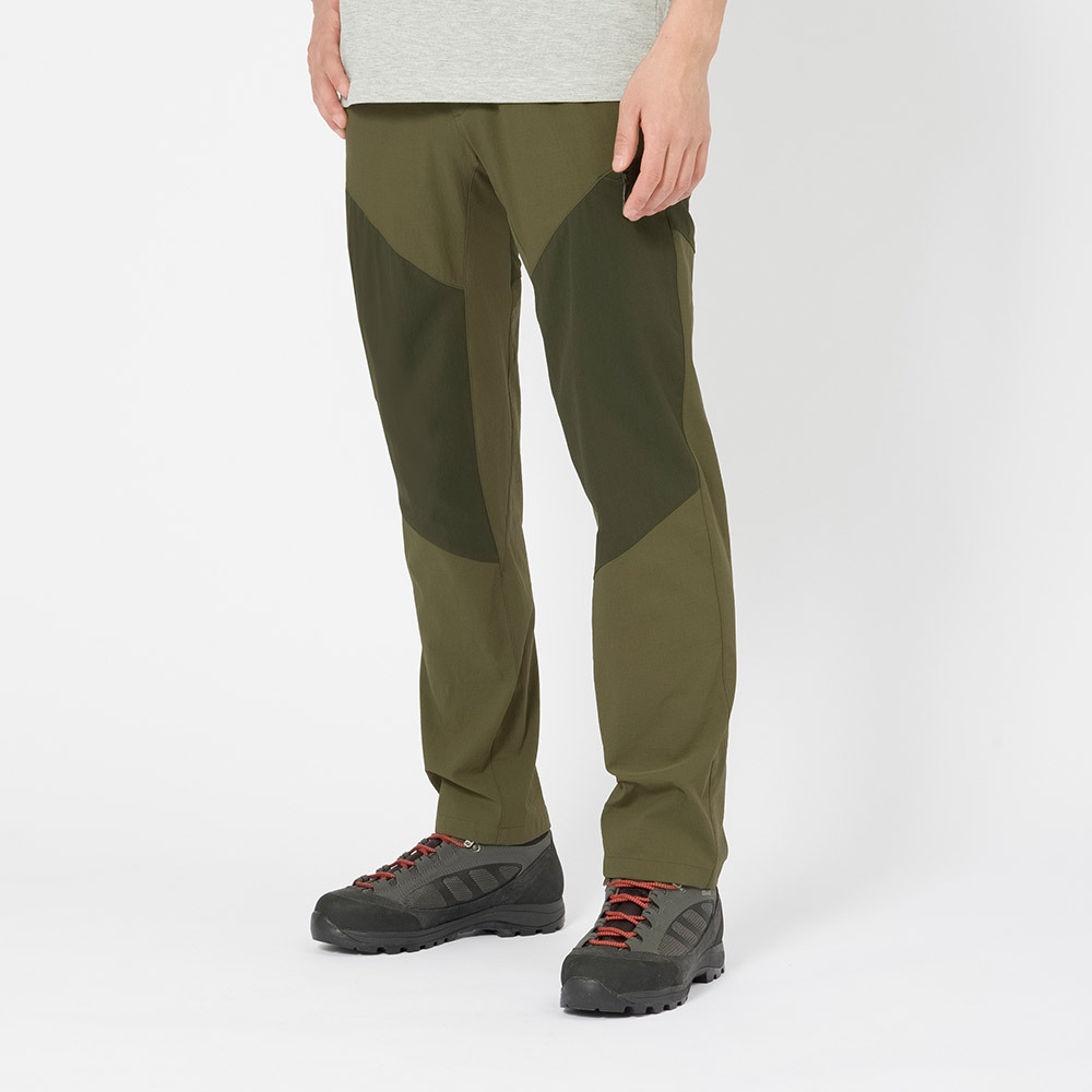 Mont-bell Light Guide Pants Men's 男款 防潑水彈性長褲 彈性拼接輕量長褲 1105683-KH 卡其 [HappyOutdoor]