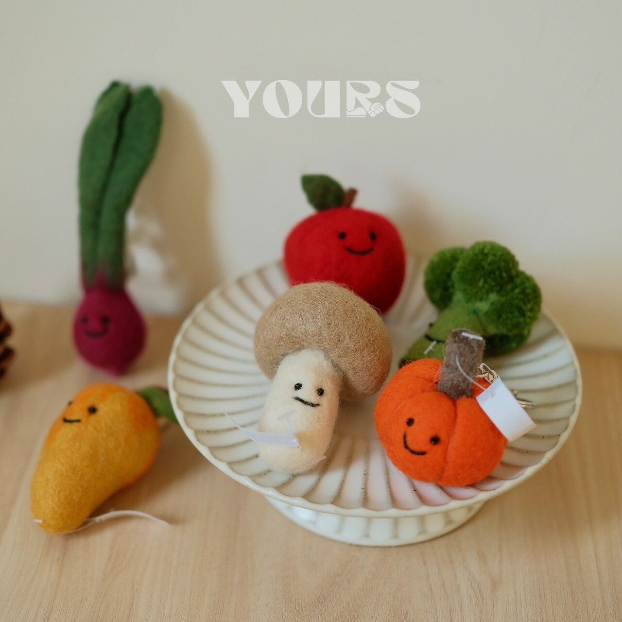 韓國代購 尼泊爾超Q蔬菜水果羊毛氈吊飾