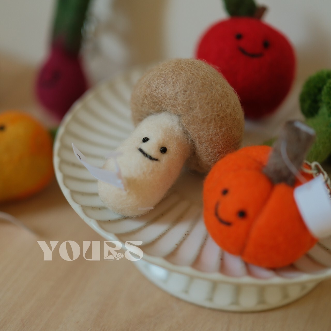 韓國代購 尼泊爾超Q蔬菜水果羊毛氈吊飾