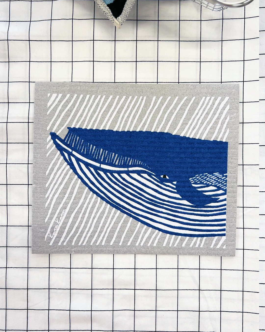 植物纖維 多用途吸水抹布 鯨魚 S｜kata kata