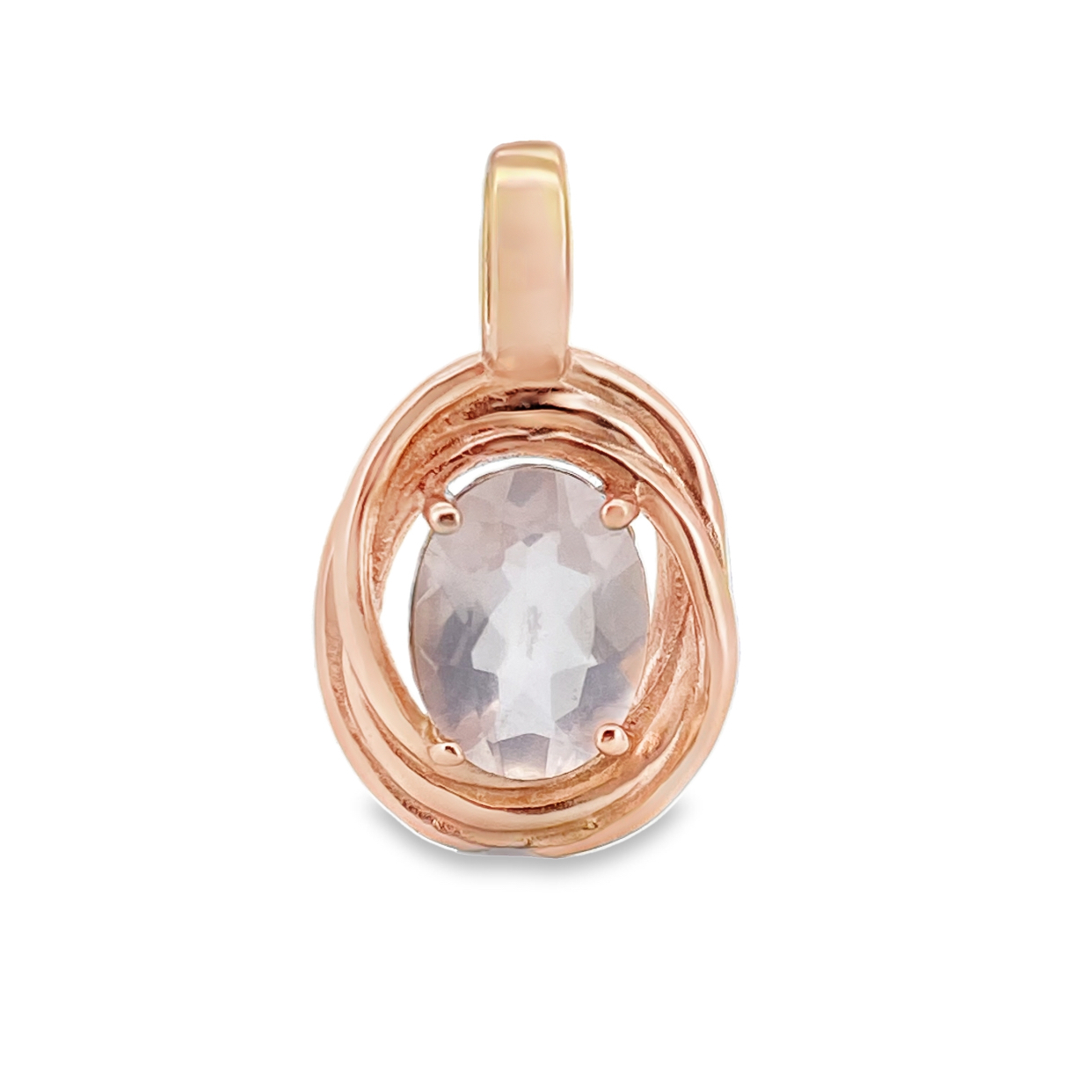 T126粉晶玫瑰金吊墜
