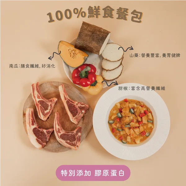 寵心出發- 溫補氣血｜澳洲香嫩羊佐南瓜機能鮮食150g