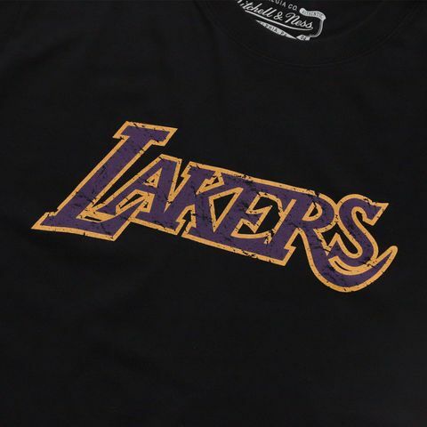 M&N Team Name Dad Tee 湖人 黑 復古做舊 夏季短袖