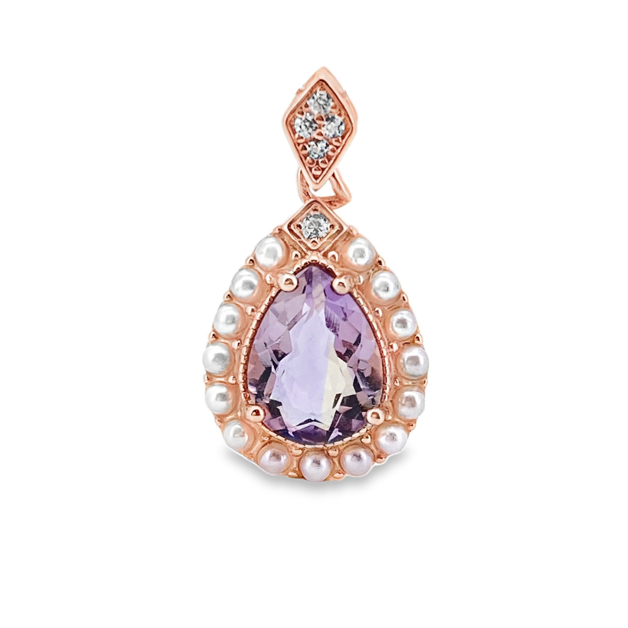 T129小公主薰衣草紫晶珠珠吊墜