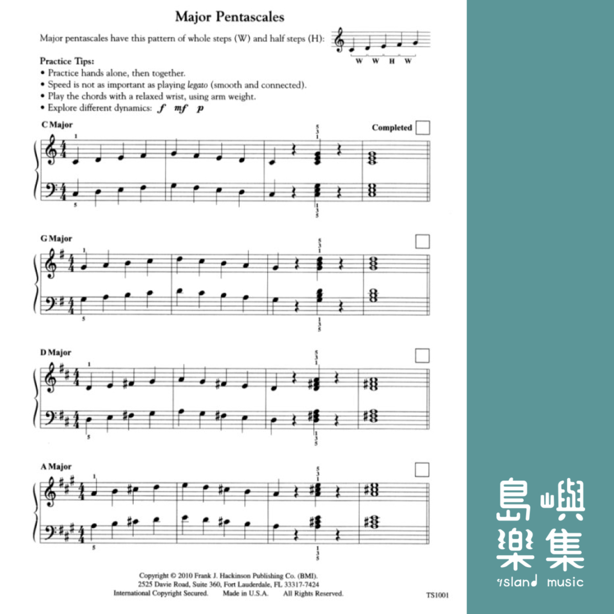 Major Pentascales and Cross-Hand Arpeggios