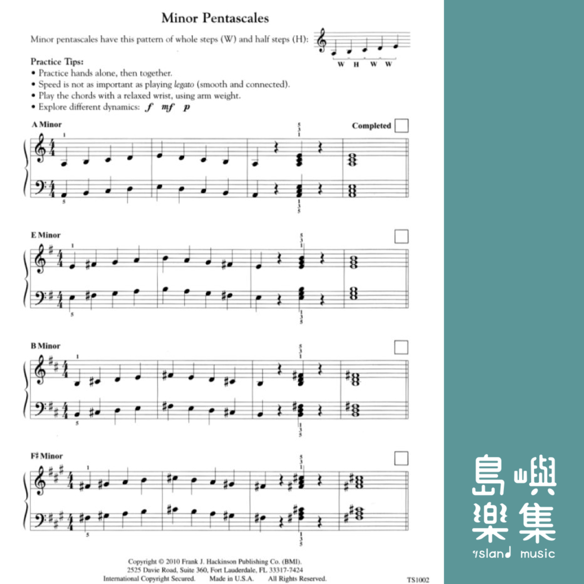 Minor Pentascales and Cross-Hand Arpeggios