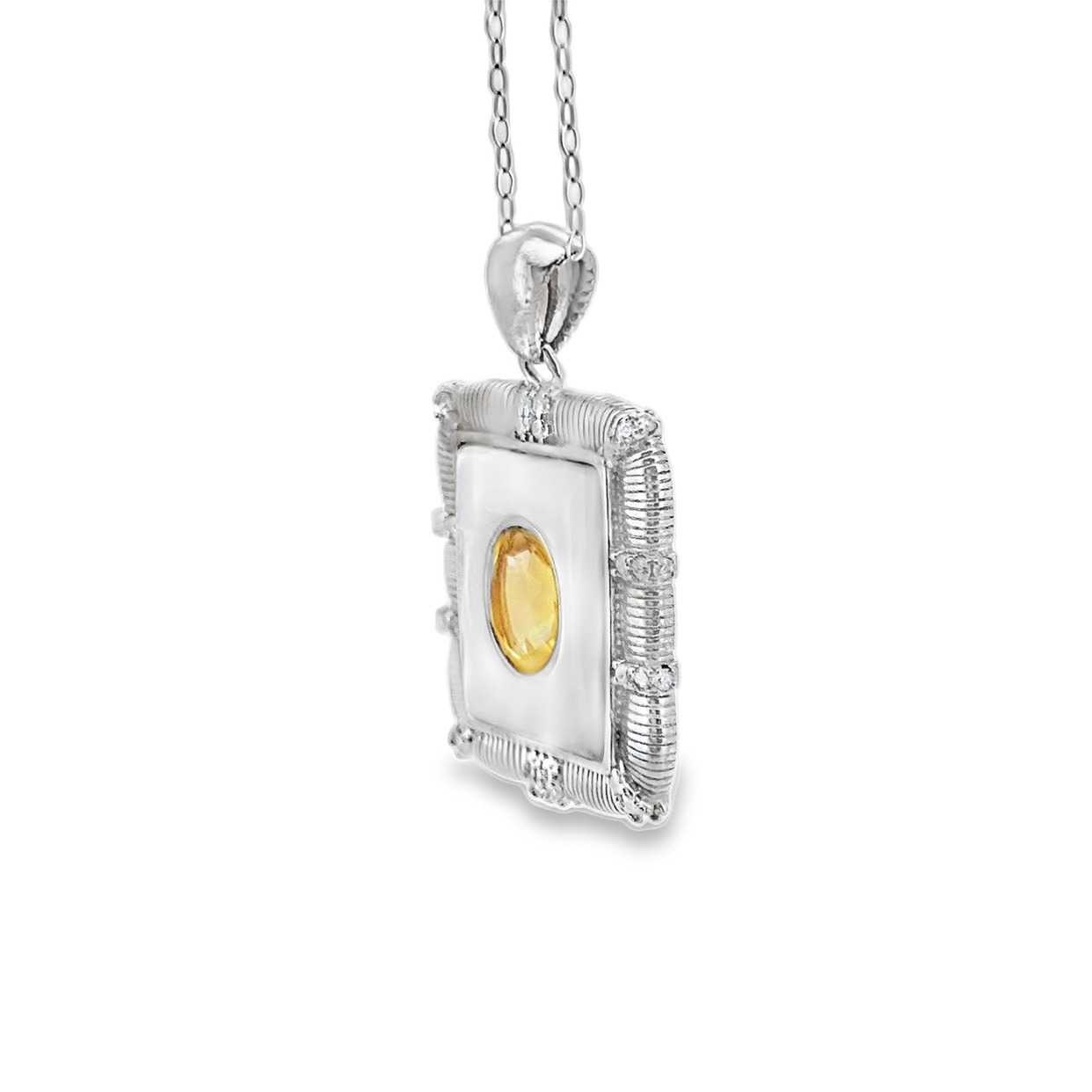 T123黃水晶相框吊墜