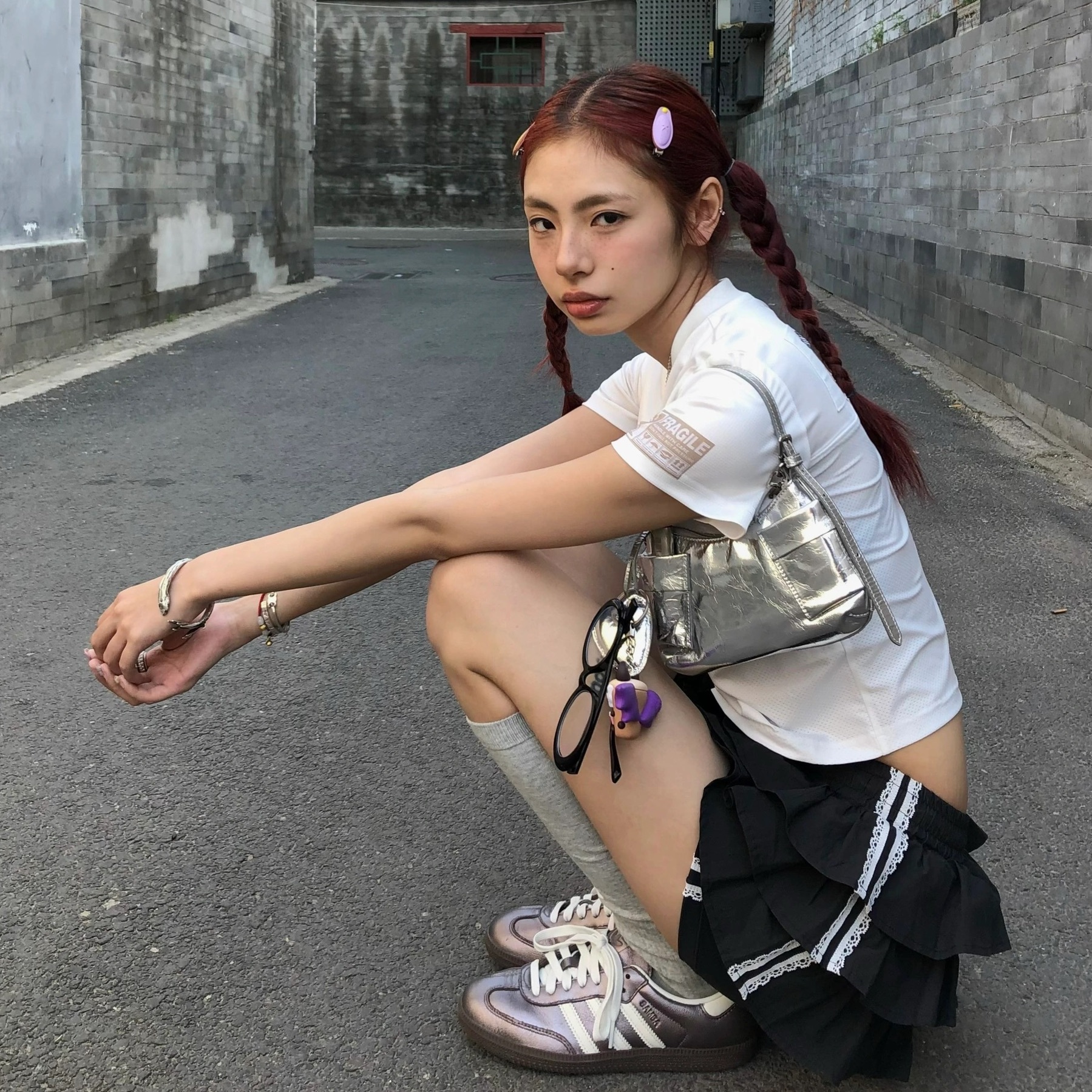 ADIDAS SAMBA OG 金屬紫煙灰紫紫灰焦糖底女鞋JI4219