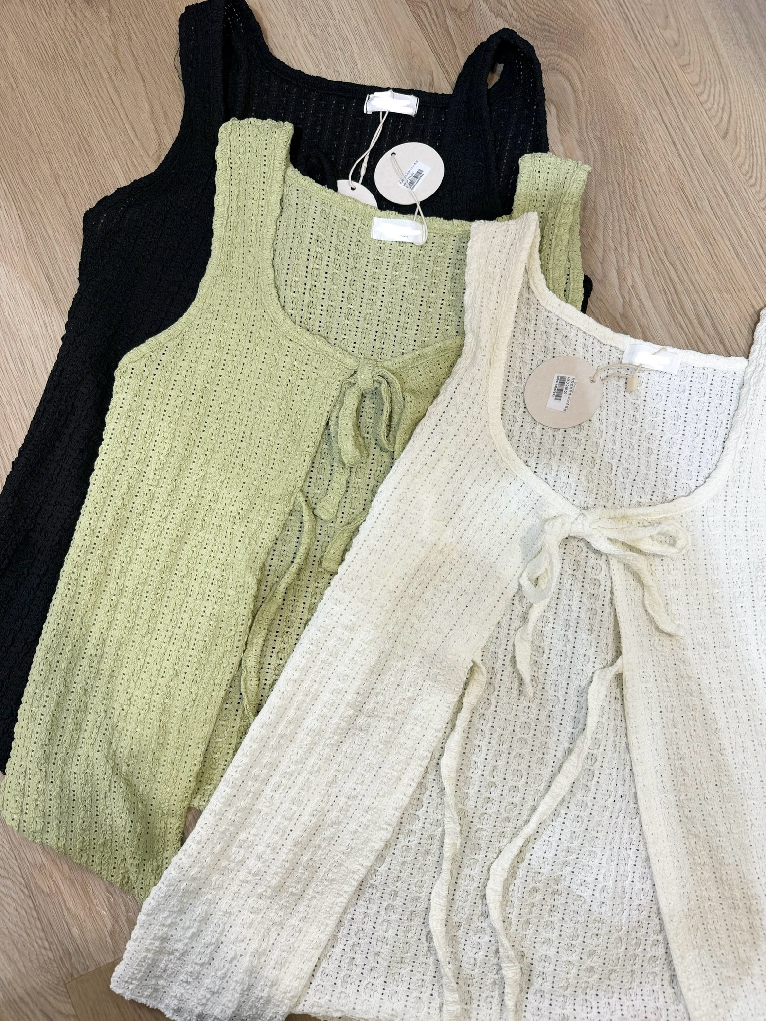 粒粒紋粗吊帶ribbon長背心