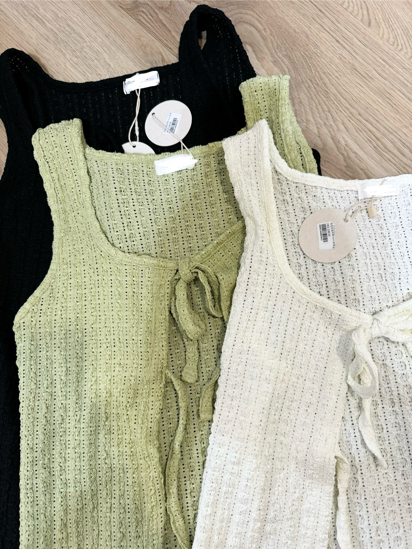 粒粒紋粗吊帶ribbon長背心