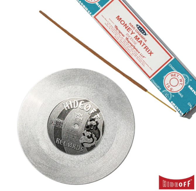 HideOff｜金屬唱片造型薰香座