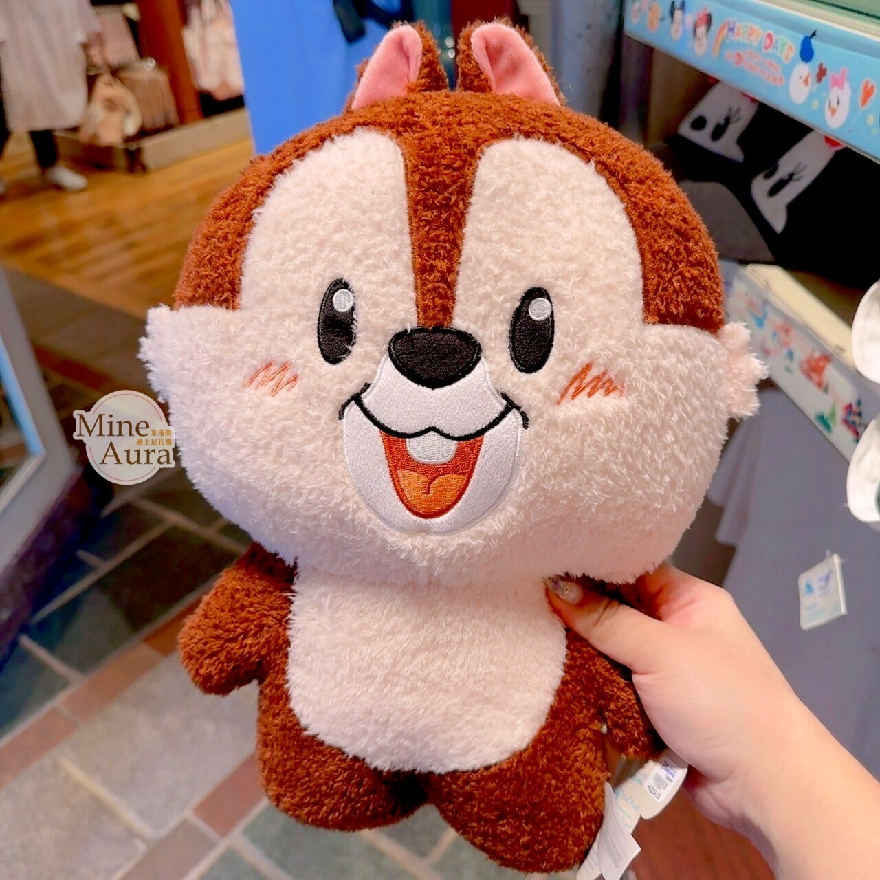 Happy Days 系列 黑鼻 奇奇 Chip 可站立 娃娃 玩偶 奇奇蒂蒂 Chip 'n Dale -香港迪士尼樂園