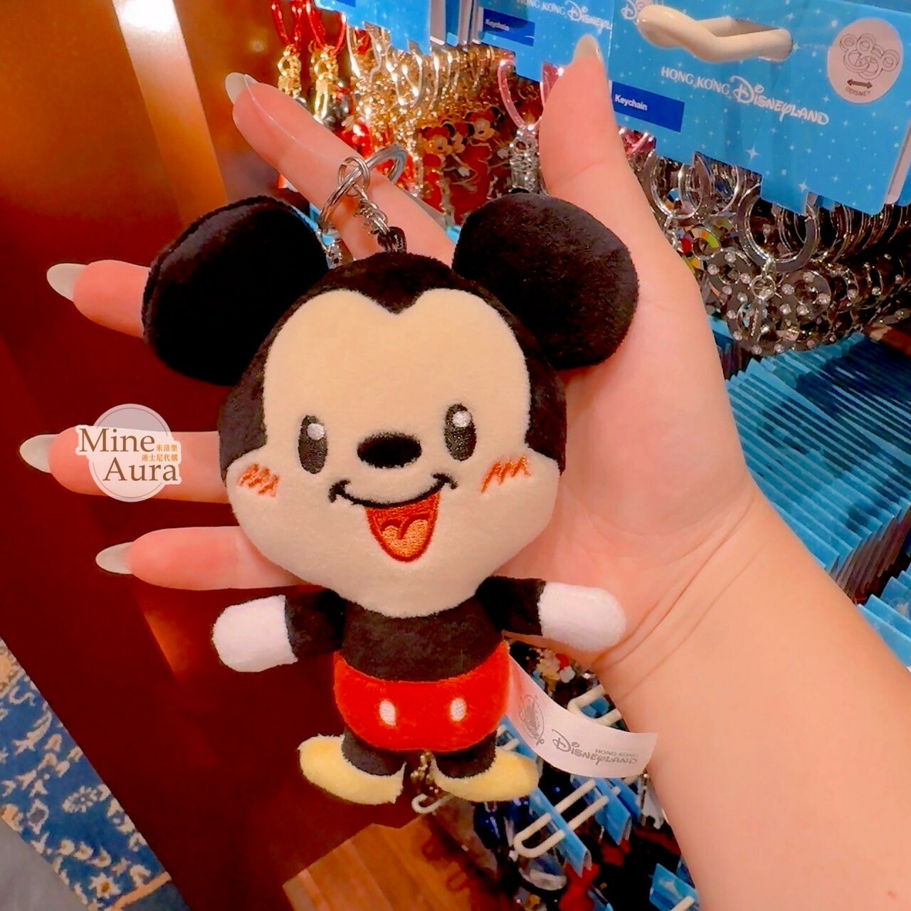 Happy Days 系列 米奇 Mickey 絨毛 鑰匙圈 吊飾 -香港迪士尼樂園