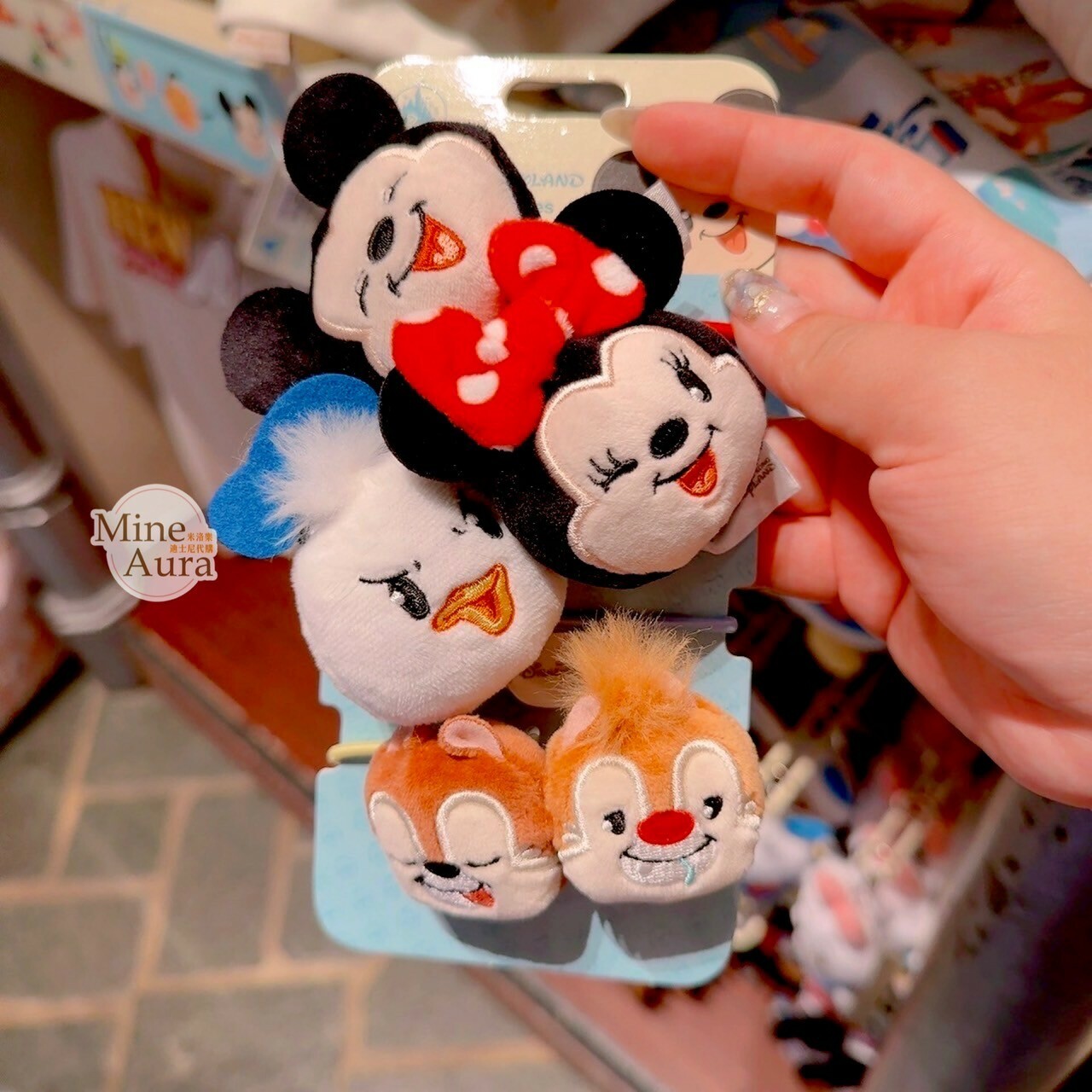 Happy Days 系列 米奇 Mickey 與好友們 大頭絨毛 髮束 5入組 髮飾 -香港迪士尼樂園