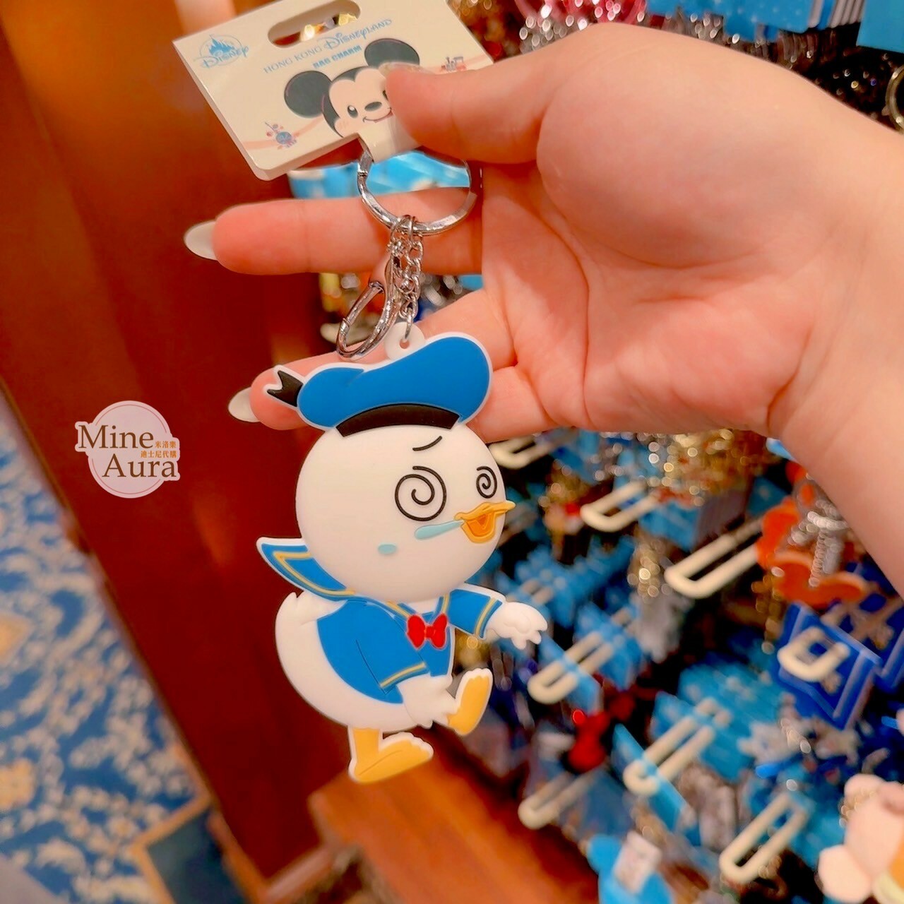 Happy Days 系列 唐老鴨 Donald 眼花表情 造型 鑰匙圈 吊飾 -香港迪士尼樂園