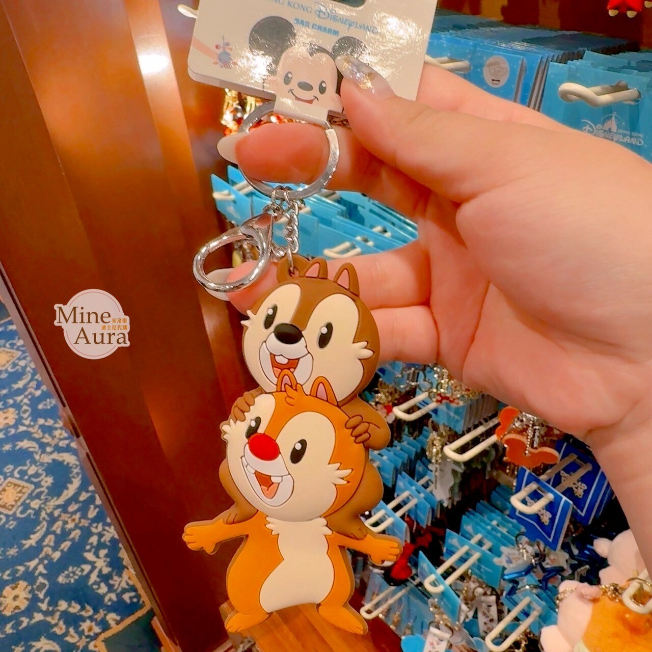 Happy Days 系列 奇奇蒂蒂 Chip 'n Dale 造型 鑰匙圈 吊飾 -香港迪士尼樂園