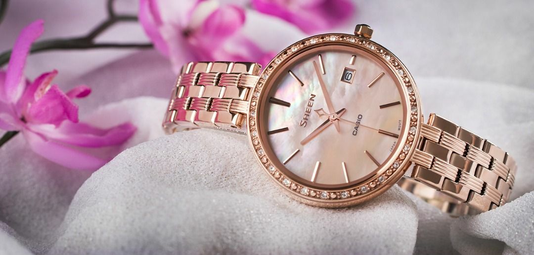 Casio Sheen SHE-4052PG-4A 珍珠母錶面 手錶 (香港行貨)