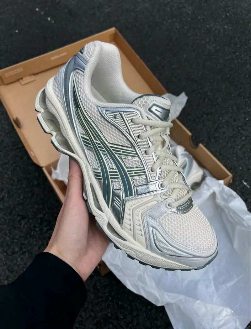 KTQ STORE ‧ ASICS GEL-KAYANO 14 復古Y2K 莫蘭迪灰綠奶油白銀 1201A019-200