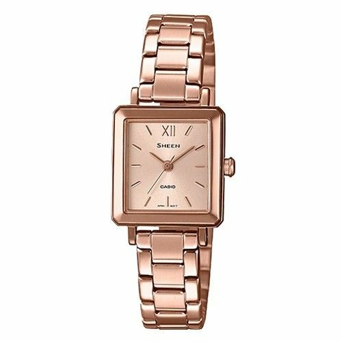 Casio Sheen SHE-4538PG-4A 藍寶石 方形簡約 手錶 (香港行貨)