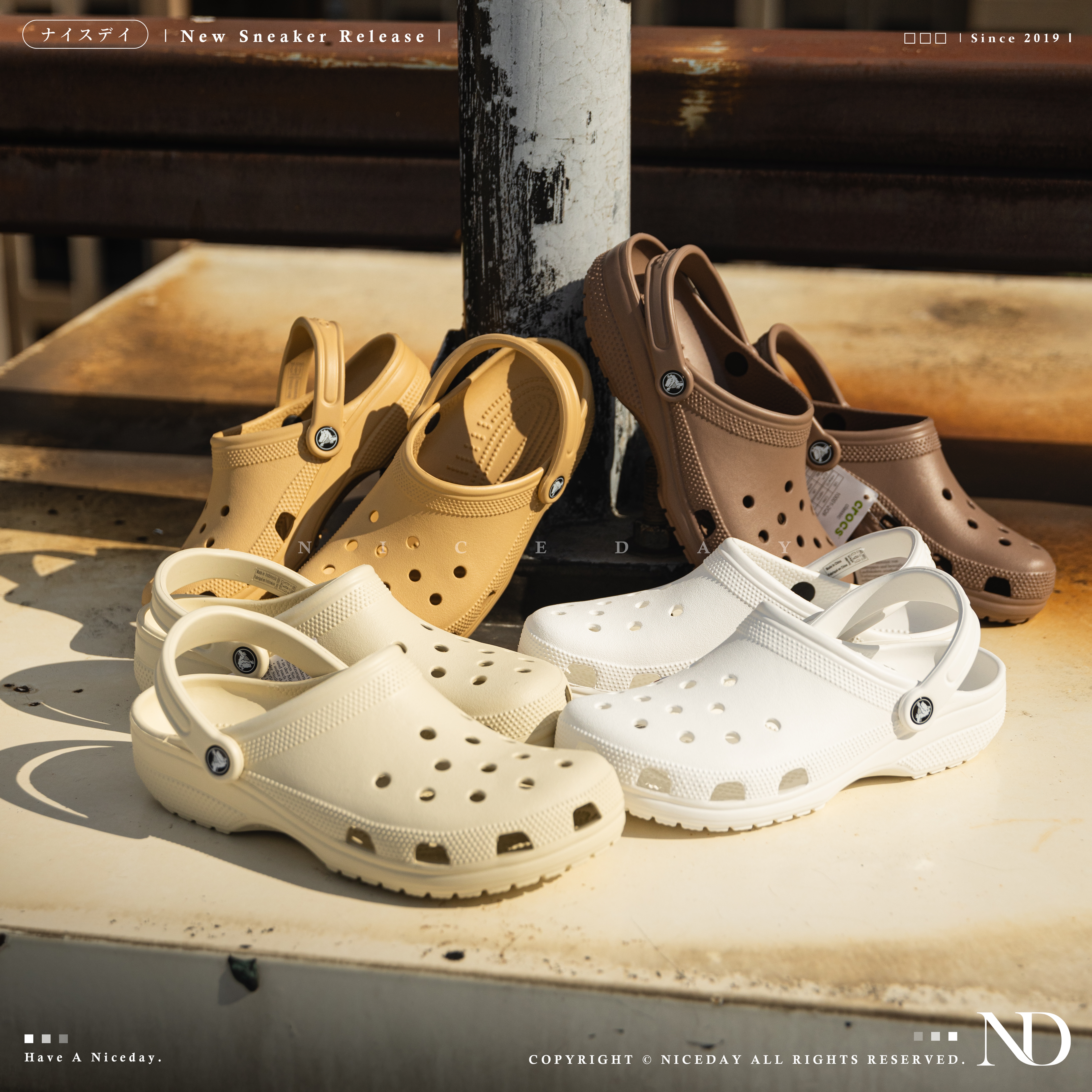 NICEDAY 現貨 Crocs Classic Crush 經典款 經典 洞洞鞋 大地色 棕色 四色