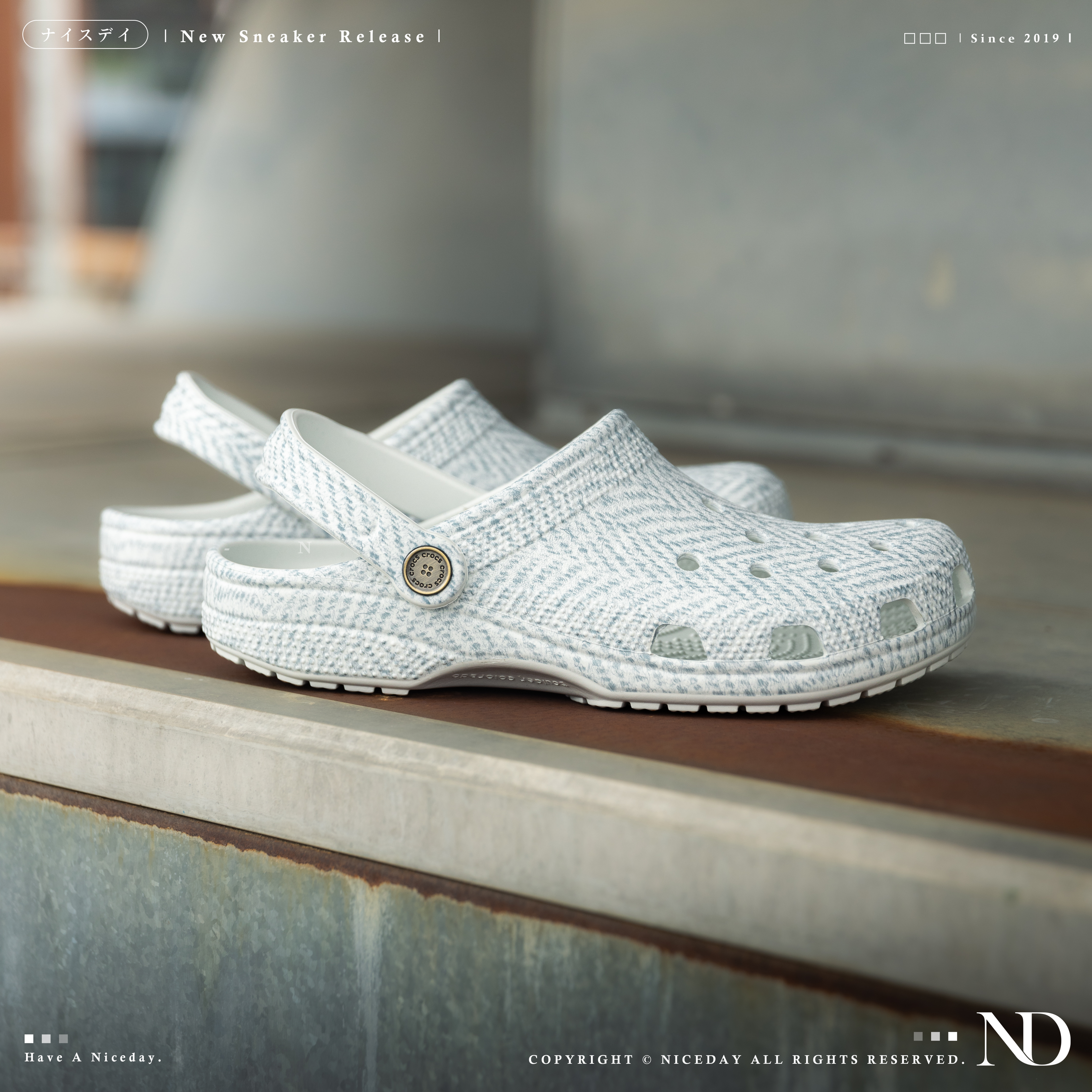 NICEDAY 現貨 Crocs Classic Crush 經典款 特殊色 丹寧 幾何 圖騰 深棕 三色