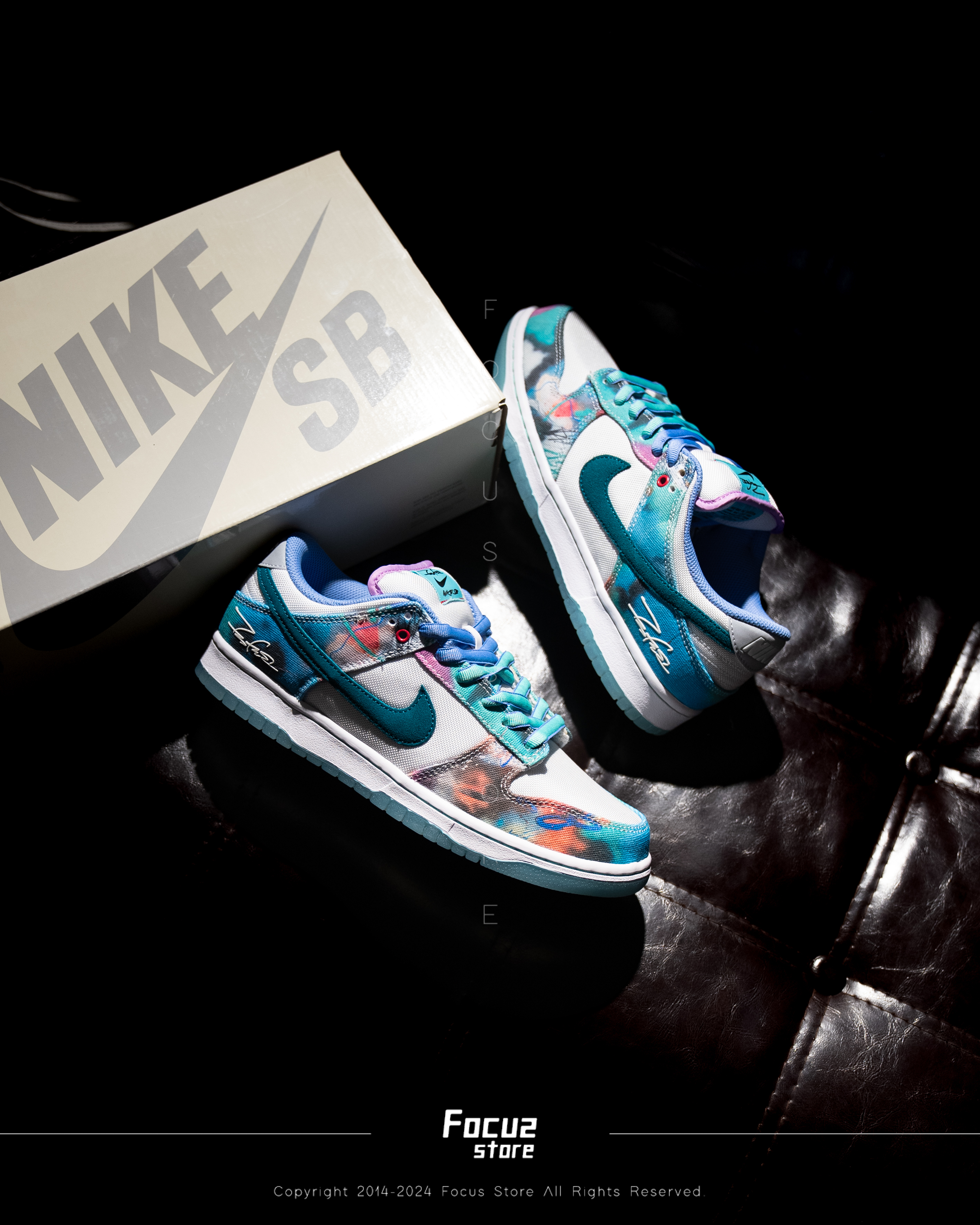 【Focus Store】預購 Futura Laboratories x Nike Dunk SB "Bleached Aqua" 白藍 街頭藝術家聯名 HF6061-400