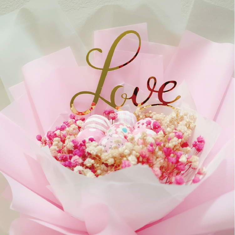 手工布藝金莎棒棒糖花束,Handmade fabric Ferrero Rocher Lollipop Bouquet