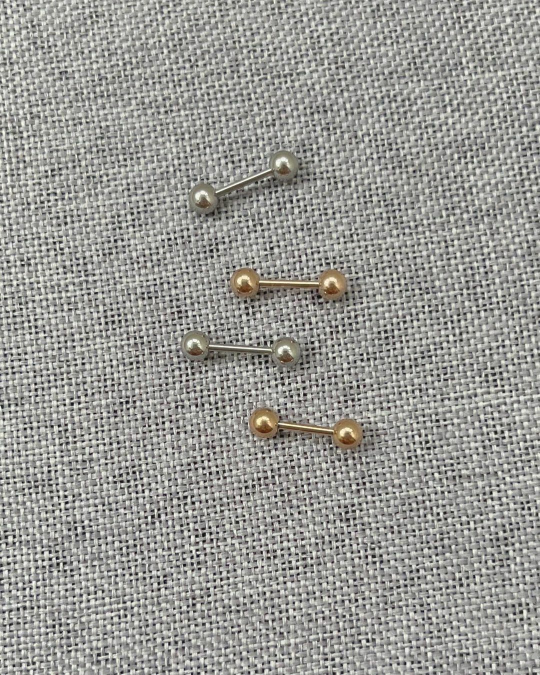 保養耳洞不過敏簡單鎖珠款醫療鋼耳環