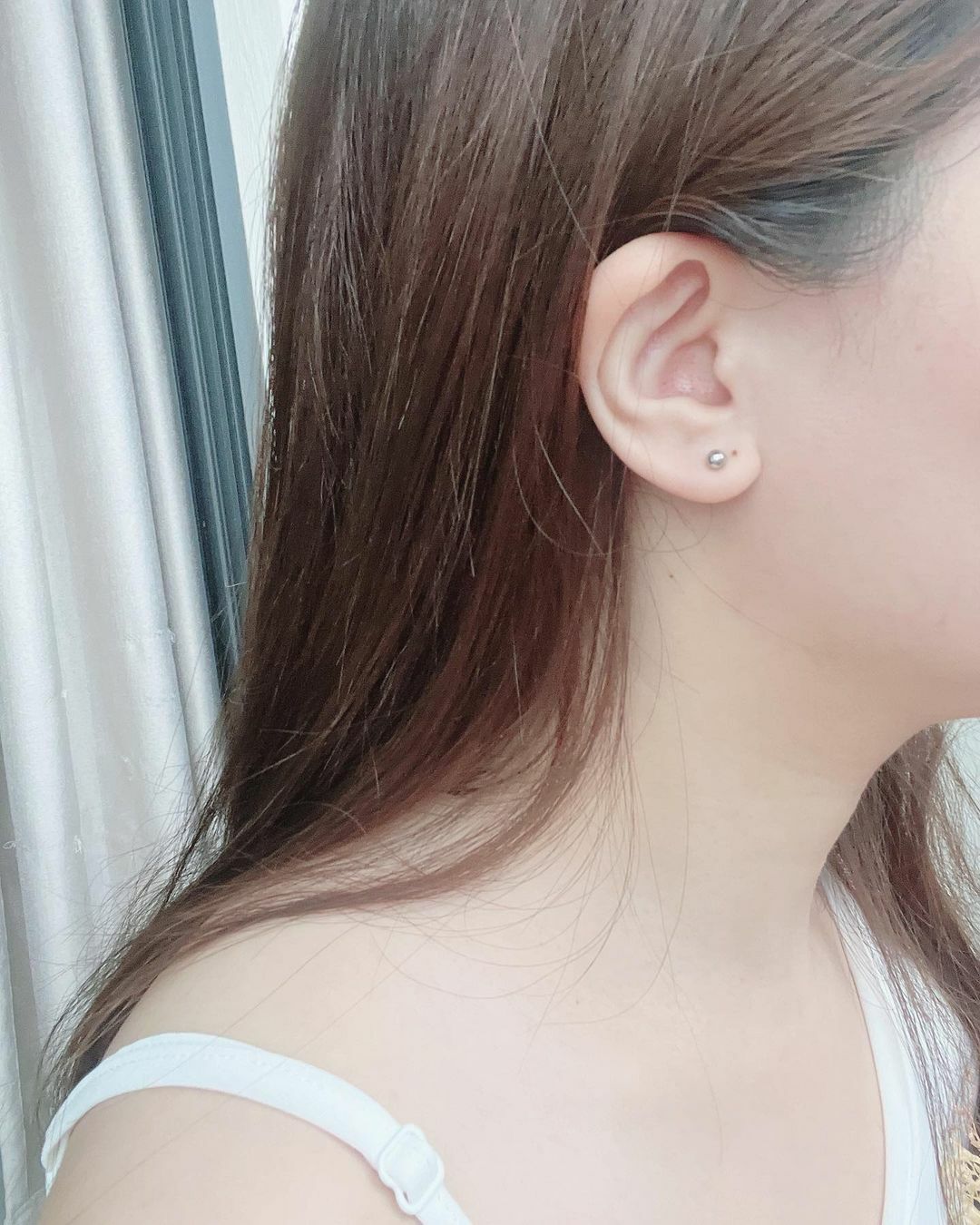 保養耳洞不過敏簡單鎖珠款醫療鋼耳環