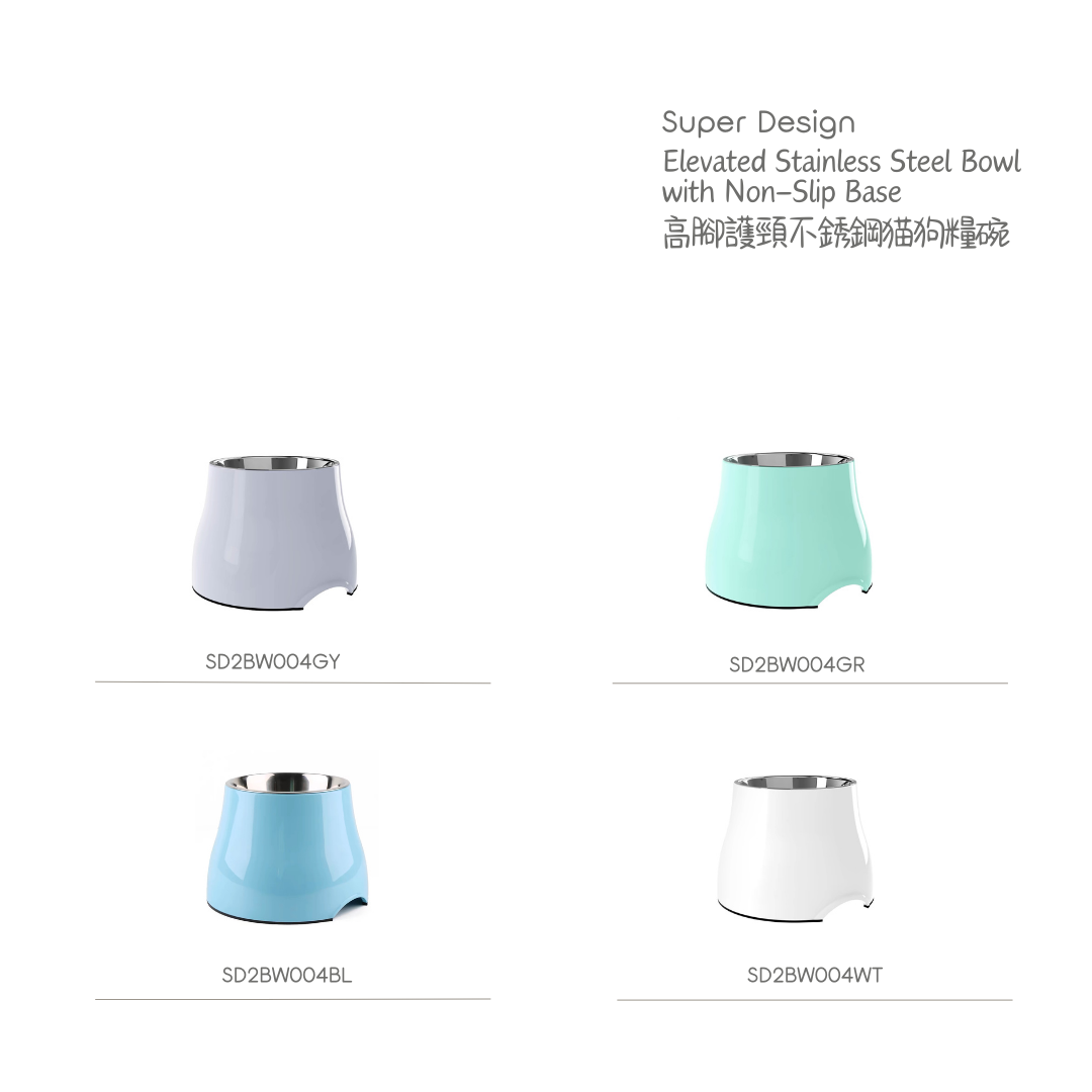 寵物高腳護頸防滑不銹鋼分離式猫狗糧碗食物碗