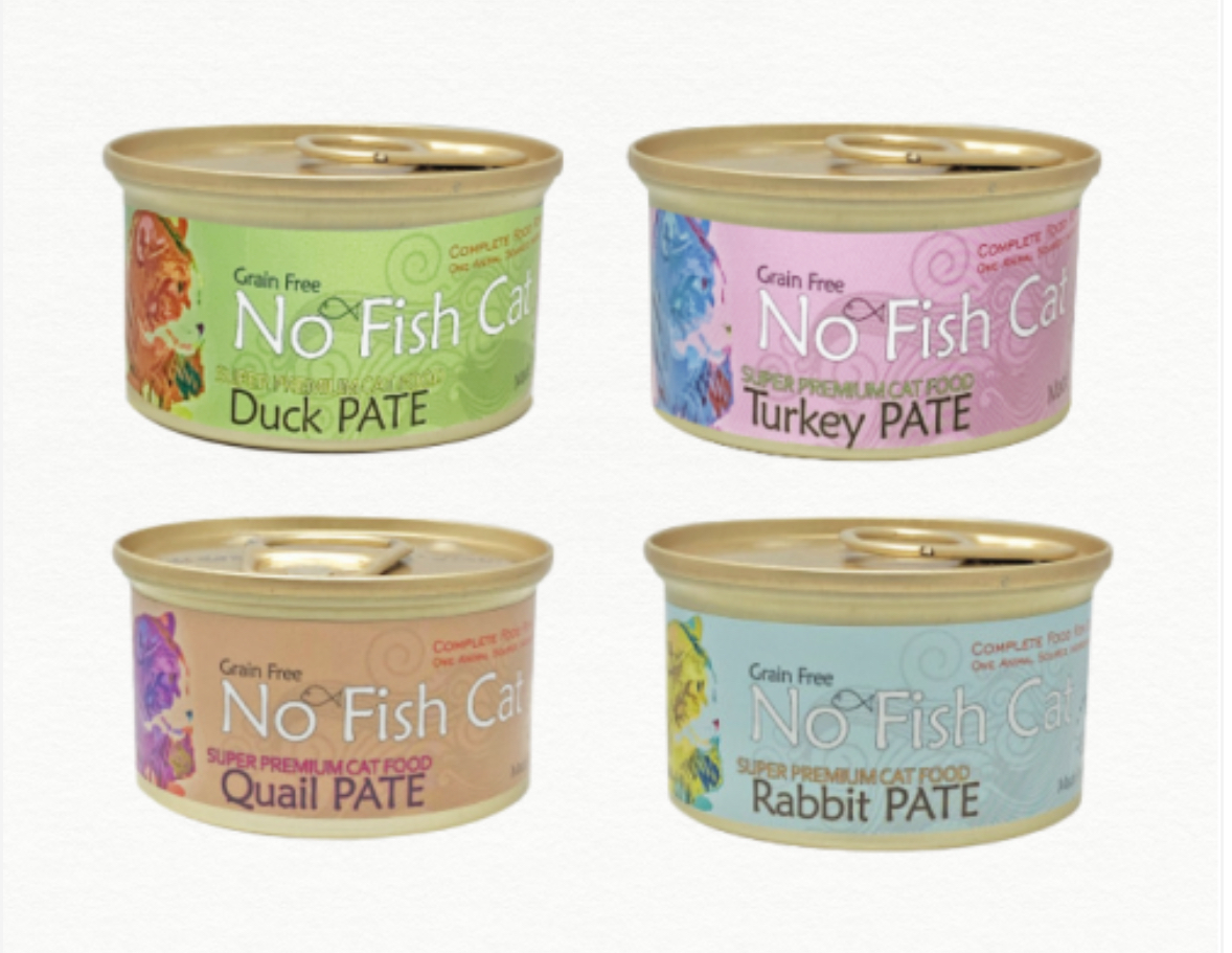No Fish Cat 貓罐頭主食罐系列（兔肉/火雞/鵪鶉/鴨肉）85g **任選24罐平均約$12/罐**