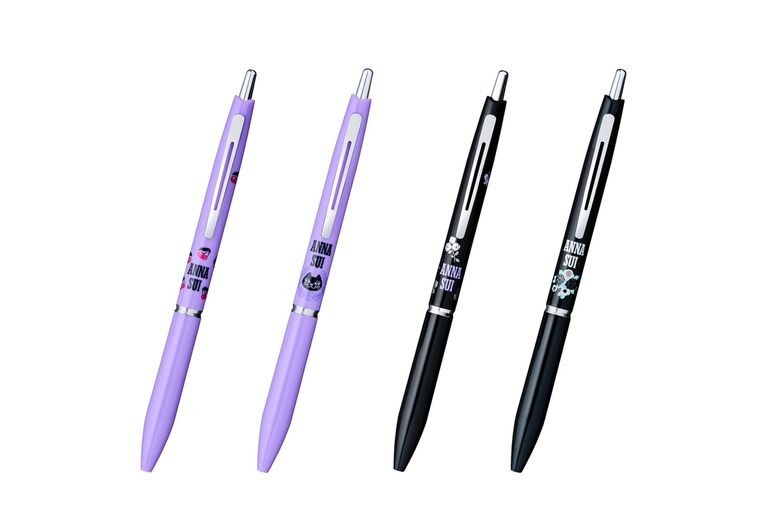 現貨 日本文具 Acro ANNA SUI Collaboration 數量限定- Pilot 0.5mm 黑色油性原子筆 - 紫銀貓