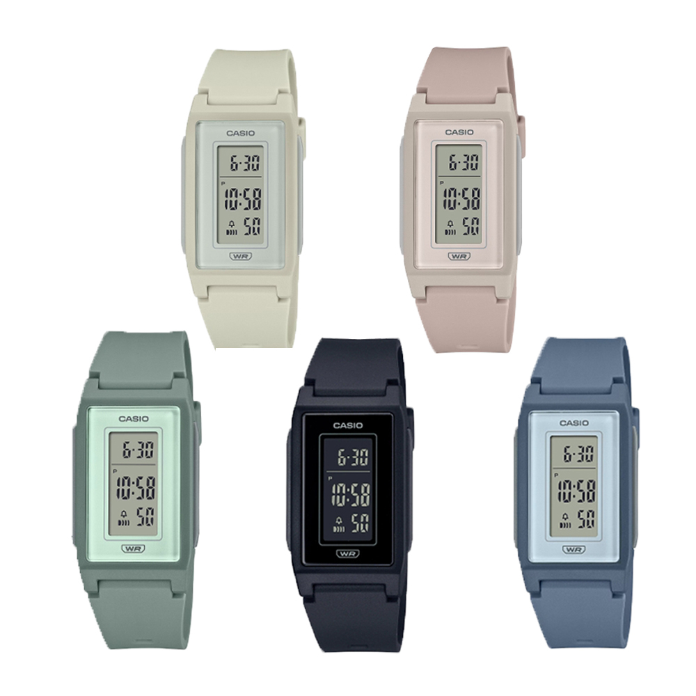 【CASIO 卡西歐】CASIO手錶 電子錶 計時錶 閨蜜錶 莫蘭迪錶 長方形手錶 LF-10WH