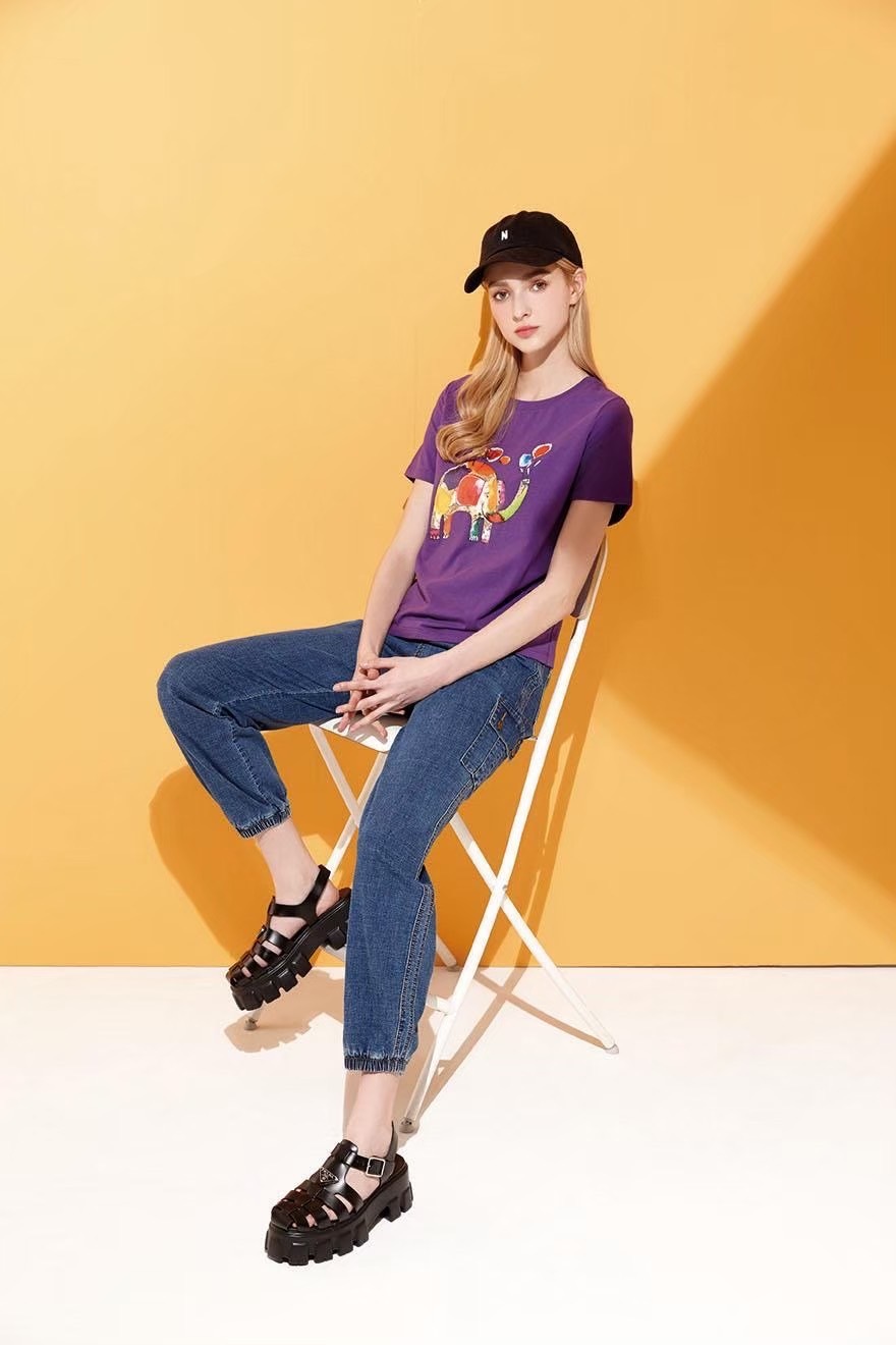 韓潮流時尚工裝貼口袋褲管縮口造型九分牛仔褲U6121