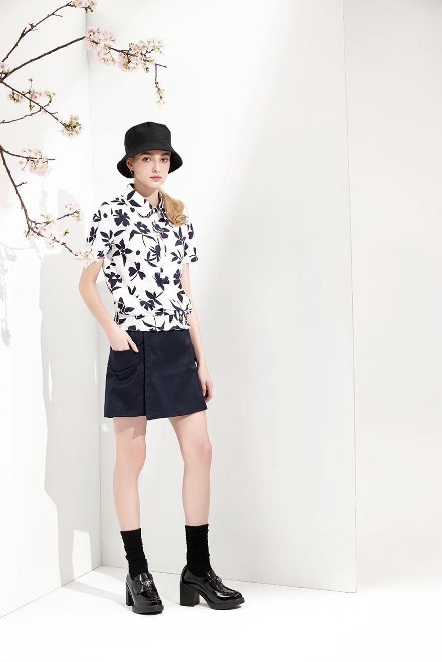 韓版時尚OL一片裙設計雙邊造型口袋短褲裙U6091