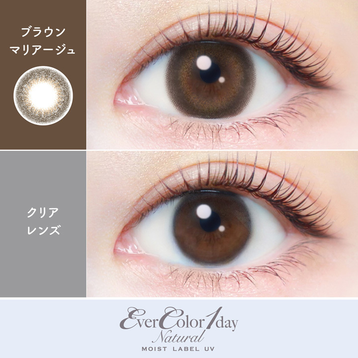 Ever Color Natural Moist Label UV 1Day 日本Ever Color 每日即棄有色隱形眼鏡 20片(Brown Mariage)