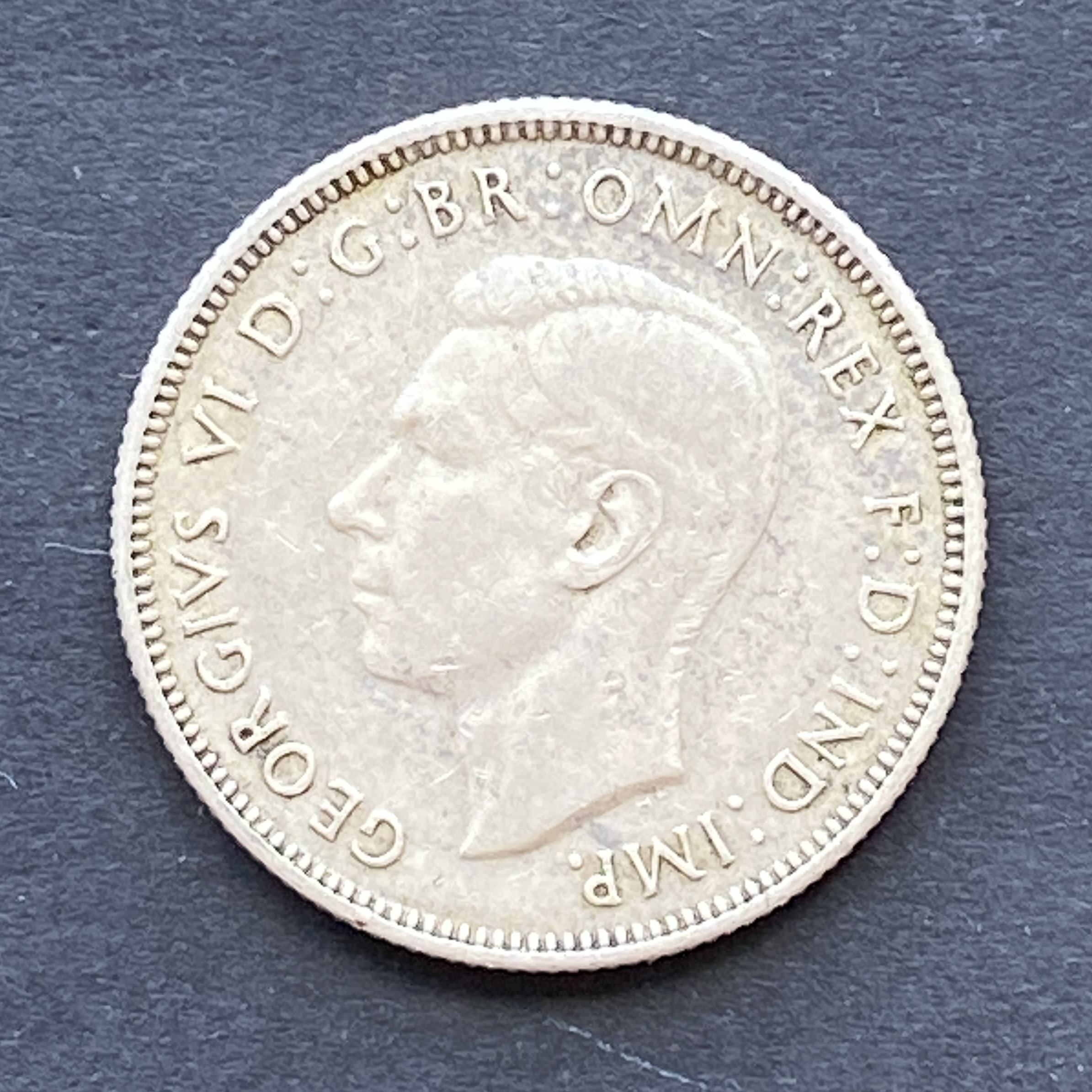 1943 Australian George VI, 1 Florin silver coin (92.5% silver)