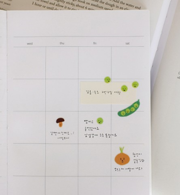 透明手帳用貼紙 蔬菜｜ SUATELIER 韓國