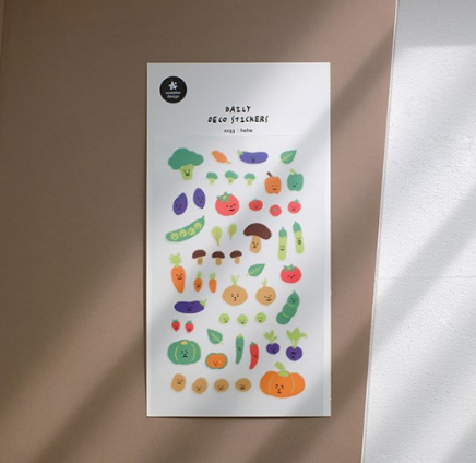 透明手帳用貼紙 蔬菜｜ SUATELIER 韓國