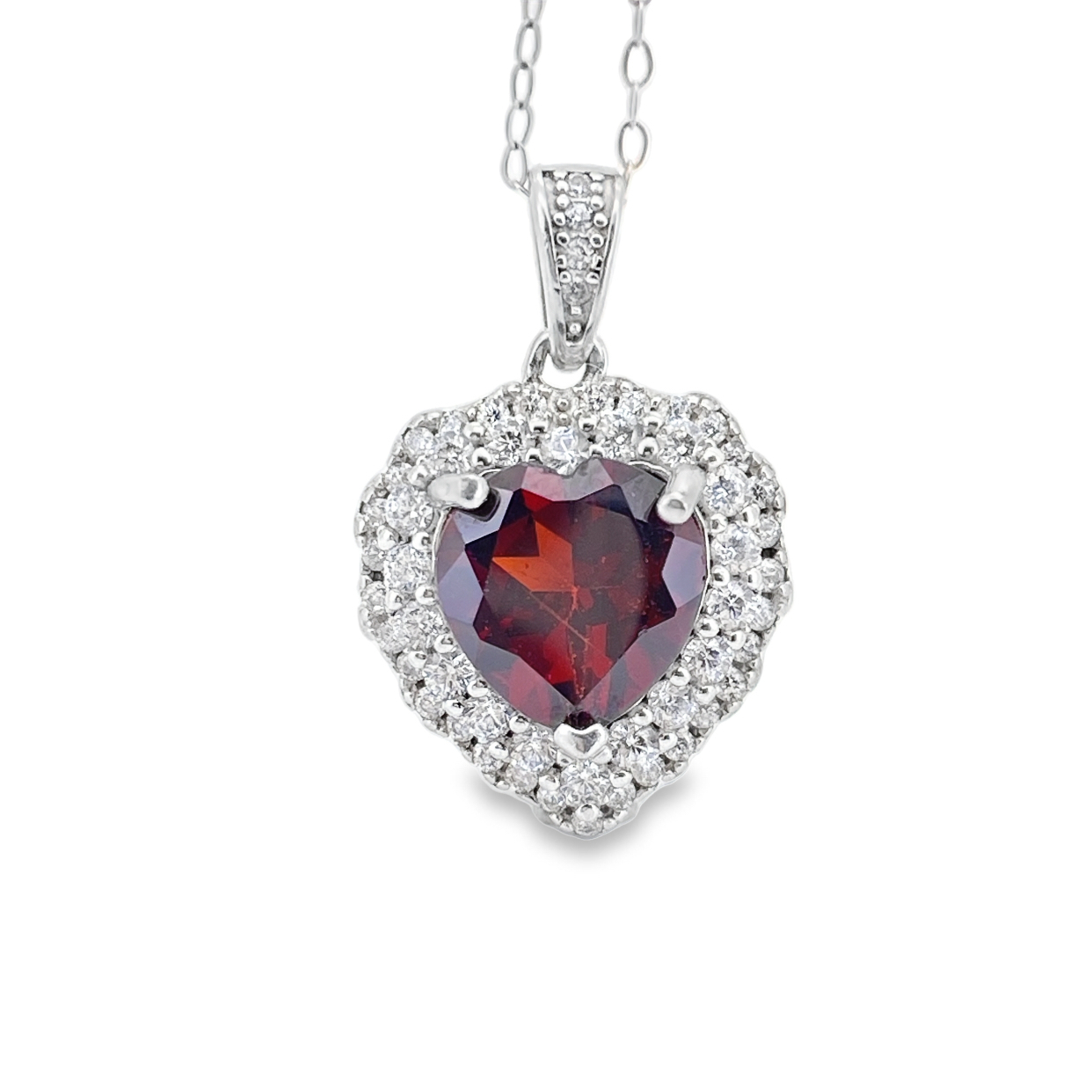 T580石榴石愛心吊墜