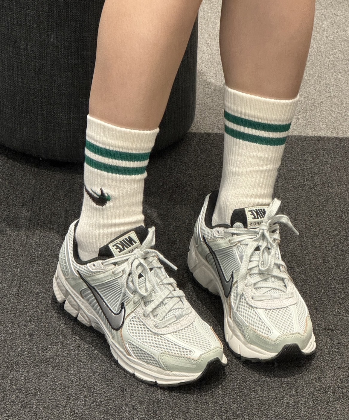 NIKE Zoom Vomero 5 復古 老爹鞋 灰綠銀勾